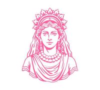 Un retrato del dios Danu en estilo vintage Calcomanías de pared 38x50.5cm Removible sin dejar pegamento Rosa