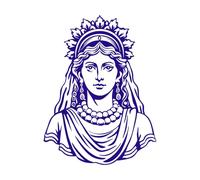 Un retrato del dios Danu en estilo vintage Calcomanías de pared 49.4x65.7cm No se cae Azul oscuro