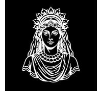 Un retrato del dios Danu en estilo vintage Calcomanías de tallado fino 38x50.5cm Vinilos para ventanas Blanco