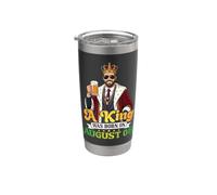 Un Rey Nació En Agosto 08 Feliz Cumpleaños Para Mí Tu Leyenda Vaso térmico de acero inoxidable de doble pared