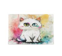 Un rompecabezas de madera de gato 2 de pelo corto con temática de Estados Unidos, rompecabezas desafiante y educativo de 500 piezas