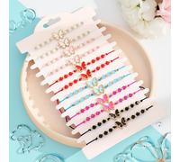 Un set de 12 pulseras de cuentas de mariposas coloridas y , perfectas para mujeres como regalos casuales de vacaciones o de