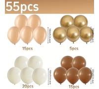 Un set de 55 globos de látex marrón y dorados, uno de 10 pulgadas, perfectos para , aniversarios, , fiestas temáticas de , el festival de y celebraciones del Día de la para Navidad y Halloween.
