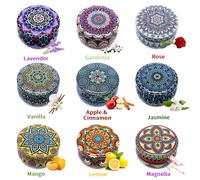 Un set de regalo de 9 velas aromáticas en frascos, para decoraciones navideñas de Navidad, Hanukkah y San Valentín, ideal para el hogar, decoración del hogar, meditación y yoga