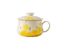 Un simple té de la tarde de oficina con una taza de cerámica pintada sobre una pila blanca de rocas y minas. Taza [Lite]