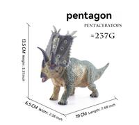Un sólido de un dinosaurio jurásico, un Triceratops realista de plástico duro, para la decoración de acuarios, un juguete para niños, coleccionable para regalar