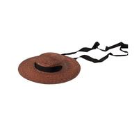 Un sombrero de paja de color con borde de 10 centímetros para protección solar de verano, Marrón 5 unidades, M