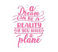 Un sueño puede ser realidad si tienes un plan tipografía vintage Pegatinas de pared de vinilo 60.8x81.1cm Incluye kit de película de transferencia Rosa