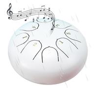 Un tambor de lluvia de 6 pulgadas for brindar serenidad a su oasis de jardín: fabricado profesionalmente for un audio auténtico y una fijación segura(White)