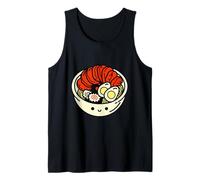 Un tazón lleno de fideos ramen, huevos y verduras Divertido Camiseta sin Mangas