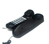 Un teléfono fijo funcional montado en la pared con características mejoradas, incluyendo una pantalla iluminada fácil de leer (negro)