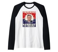 Un Tiempo para la grandeza John F. Kennedy para el Presidente Envejecido JFK Camiseta Manga Raglan