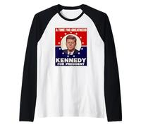 Un Tiempo para la grandeza John F. Kennedy para el Presidente JFK Camiseta Manga Raglan