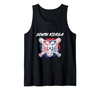 Un Tigre con Bates de béisbol Cruzados Orgullo de Corea del Sur Camiseta sin Mangas