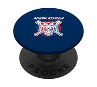 Un Tigre con Bates de béisbol Cruzados Orgullo de Corea del Sur PopSockets PopGrip Adhesivo