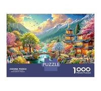 Un Tranquilo Pueblo Chino Junto al río Puzzle De 1000 Piezas Ciudad Europea Puzzles Clásicos para Niños Y Adultos 70x50cm/1000pcs
