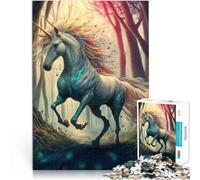Un Unicornio de Dibujos Animados Puzzles de 1000 Piezas para Adolescentes Juguetes de Juego desafiantes Interacción Entre Padres e Hijos 38x26cm
