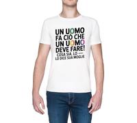 Un Uomo FA Ciò Che Un Uomo Deve Fare Blanca Hombre Camiseta White Men's T-Shirt tee