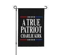 Un verdadero patriota Charlie Kirk Bandera de jardín Banderas de doble cara para fiestas navideñas al aire libre