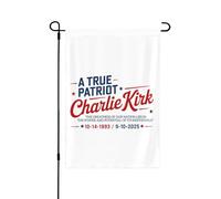 Un verdadero patriota Charlie Kirk Bandera de jardín Banderas pequeñas 12x18 Pancarta de doble cara para fiesta