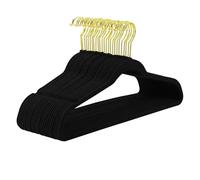 Un Vestido con un Clip y un Estante de Pantalones Suit Hangers 45CM ABS Flocking Multicolor Pack of 5 Or 10 PCS(Black-Gold Hook,5PCS)