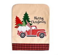 Una adición encantadora a tu decoración navideña, estas fundas para sillas cuentan con un alegre muñeco de nieve y un alegre Papá Noel (1#)