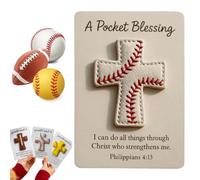 Una bendición de bolsillo, edición cruzada de béisbol, fútbol, sóftbol, 2026, mini abrazo de bolsillo con tarjeta de buena suerte, regalos de aliento temáticos deportivos para atletas cristianos