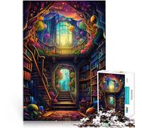 Una Biblioteca de fantasía Rompecabezas para Adolescentes 1000 Piezas Juguetes de Entretenimiento Familiar Toda la Familia. 38x26cm