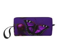 Una bolsa de almacenamiento de mariposa de ciruela morada, pequeña bolsa de maquillaje para bolso, bolsa de maquillaje de viaje, mini bolsa de cosméticos para hombre, Una mariposa de ciruela morada,