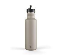 Una botella verde - Botella de agua resistente con tapa deportiva clásica, botella de agua de acero inoxidable, sin aislamiento, botella ecológica de una sola piel, 800 ml (Thunder)