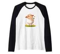 Una brisa de alegría con esta oveja y diente de león Camiseta Manga Raglan