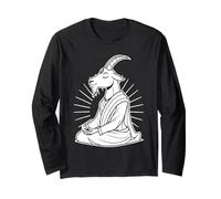 Una Cabra Sentado en Yoga Pose. asiático Yoga Cabra Manga Larga