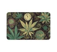 Una Calada A Tiempo Marihuana Alfombrilla para Puerta Atrapapolvo Felpudo Entrada Interior Antideslizante Tapete Entrada Casa para Cocina Baño Pasillo 60X40Cm