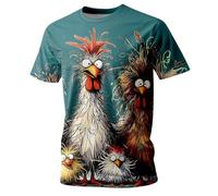Una camiseta de manga corta con estampado de animales para el día a día informal para hombre con cuello redondo y ajuste que realza la figura, verde menta, M