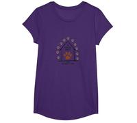 Una casa no está en casa sin un Arte de Huellas de Perro Camiseta, Niñas, Morado, M