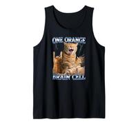 Una Célula Cerebral Naranja Divertido Gato Meme Humor Extravagante Camiseta sin Mangas