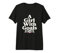 Una Chica con goles Fútbol Portero Humor Camiseta Premium