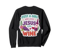 Una Chica Que ama a Jesús y Amante del Vino Mujer Cristiana Cristo Sudadera