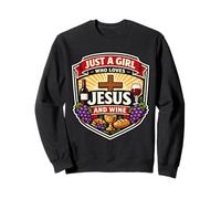 Una Chica Que ama a Jesús y Amante del Vino Mujer Cristiana Cristo Sudadera