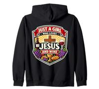 Una Chica Que ama a Jesús y Amante del Vino Mujer Cristiana Cristo Sudadera con Capucha