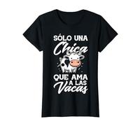 Una Chica Que Ama A Las Vacas Divertido Vaca Camiseta
