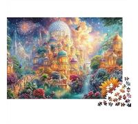 Una Ciudad mágica bajo el Cielo Estrellado Puzzle De 1000 Piezas Ciudad soñadora Ideal para El Placer Familiar, Adultos Y Niños 52x38cm/1000pcs