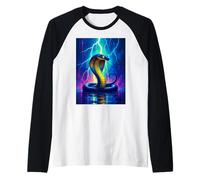 Una Cobra se eleva a través de un Rayo eléctrico en energía Brillante Camiseta Manga Raglan