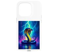 Una Cobra se eleva a través de un Rayo eléctrico en energía Brillante Carcasa para iPhone 15 Pro