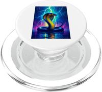 Una Cobra se eleva a través de un Rayo eléctrico en energía Brillante PopSockets PopGrip para MagSafe