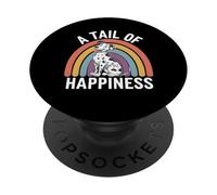 Una Cola de Felicidad Perro dálmata Retro Arco Iris PopSockets PopGrip Adhesivo