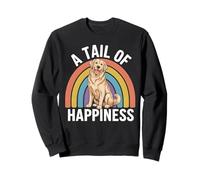 Una Cola de la Felicidad Golden Retriever Dog Retro Rainbow Sudadera