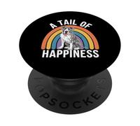 Una Cola de la Felicidad Gran Perro danés Retro Arco Iris PopSockets PopGrip Adhesivo