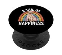 Una Cola de la Felicidad Labrador Retriever Perro Retro Rainbow PopSockets PopGrip Adhesivo