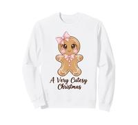 Una Coqueta navideña Muy Linda con Lazo Rosa de Pan de Jengibre Sudadera